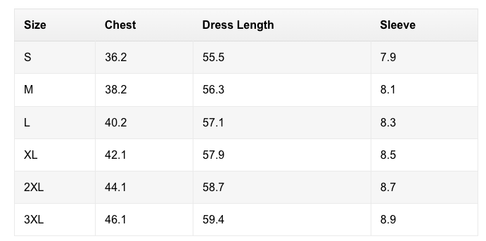 Size chart