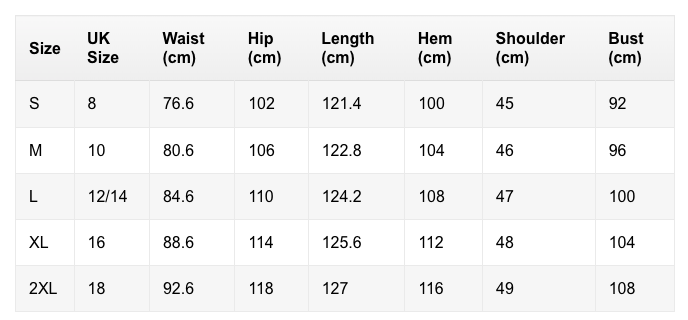 Size chart
